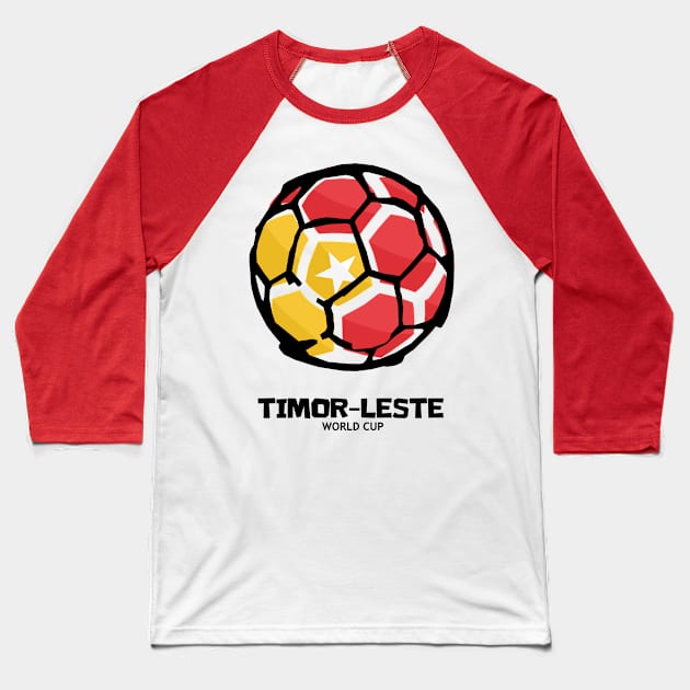 Timor Leste Football Country Flag Baseball T-Shirt by KewaleeTee